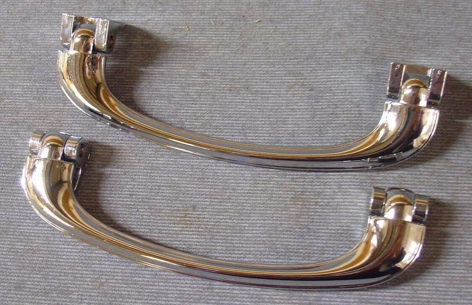 NUEVO PAR DE ASAS DE AGARRE INTERIOR CROMADAS PARA TRIUMPH TR4 4A  Foto 1 de 1