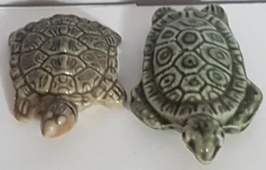 VINTAGE LOT OF 2 WADE WHIMSIES PORCELAIN FIGURINE TURTLE AND SEA TURTLE - Bild 1 von 13