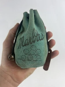 Canicas vintage en bolsa de cuero gamuza original - Imagen 1 de 5