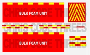 Code 3 Adhesive Vinyl Decal Suit 1/76 Oxford Diecast Rigid - Fire Bulk Foam Unit - Picture 1 of 2