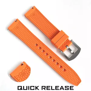 Seestern / Sugess Orange Rubber Silicone Watch Strap 20mm Chrono Heritage Panda - Picture 1 of 7