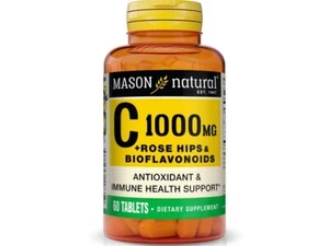 90 TABLETS VITAMIN C 1000MG PLUS ROSE HIPS AND BIOFLAVONOIDS COMPLEX Antioxidant - Picture 1 of 3