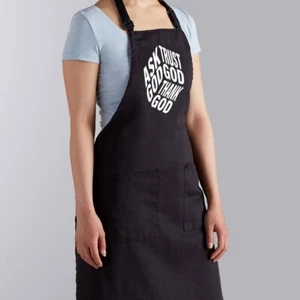 Ask God Trust Dios Gracias Dios Fe Delantal Regalo Chef Cocina Parrilla Barbacoa Religioso - Imagen 1 de 5