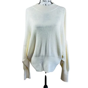 Express white crew neck knit long sleeve sweater pullover size XL lagenlook - Picture 1 of 13