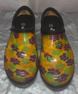 Sloggers Waterproof All Over Paw Print Women’s Size 7 Slip On Garden Shoes New - Picture 1 of 8