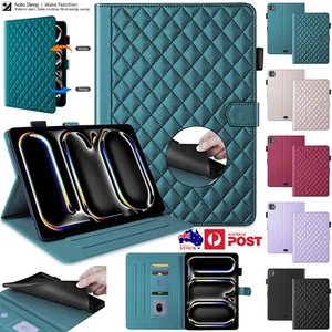 For iPad 10th 9th 8th 7th 6 5th Air Pro 11 13 2024 Luxury Leather Flip back Case - Picture 1 of 36