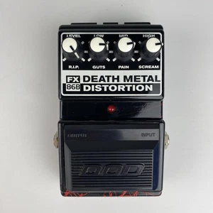 DOD FX86B Death Metal Distortion Guitar Pedal Foot Red Line Black Tested - Picture 1 of 9