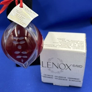 Vintage Lenox Crimson Splendor Ruby Red Ornament In Box With Tag - Picture 1 of 4