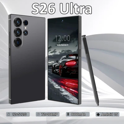 New S26 Ultra 5G Smartphone 7.3" Factory Unlocked Android Cellphones Dual SIM - Image 1 of 4