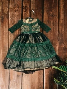 Trish Scully Emerald Green Lace girls Dress Sz 14 New W/tags - Picture 1 of 5