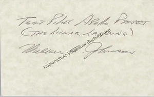 Original Autograph Wallace Johnson NASA Test Pilot Apollo 11 /// Autogram 285243 - Bild 1 von 2