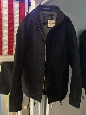 IHM-48-BLK - 12 盎司鞭子轻便 N1 甲板夹克 - 黑色全新 XL 码 — 第 1/4 张图片