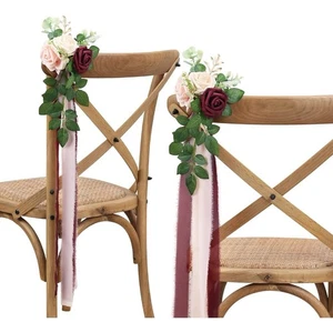 Arreglos de flores artificiales de banco de pasillo 10 piezas para cereales de boda... - Imagen 1 de 3