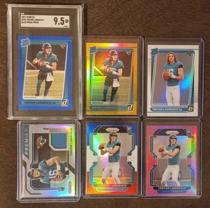 (6) 2021 Trevor Lawrence RC Lot Prizm Pink RWB Relic Press Proof Gold Variation  - Bild 1 von 2