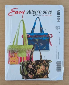 Stitch 'n Save Easy M5164 Tote Bag Purse Pattern One Size Uncut - Picture 1 of 2