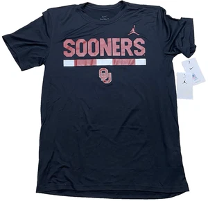 Jordan Nike M Medium Oklahoma SOONERS Dri-Fit Black Short Sleeve T-Shirt Men’s - Picture 1 of 12