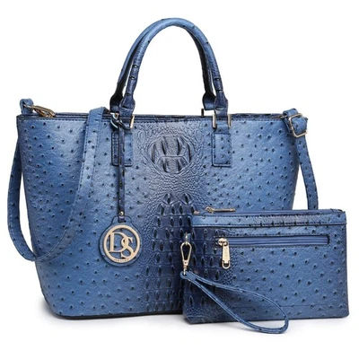 Women Satchel Purse Handbag Shoulder Bag Work Tote Bag with Matching Clutch - Image 1 of 4