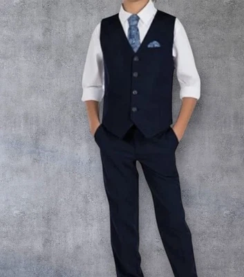 🍃PLAVICT Conjunto de traje de 6 piezas para niños: camisa, pantalones, chaleco, corbata, pajarita y cuadrado Pkt /14 años Foto 1 de 4