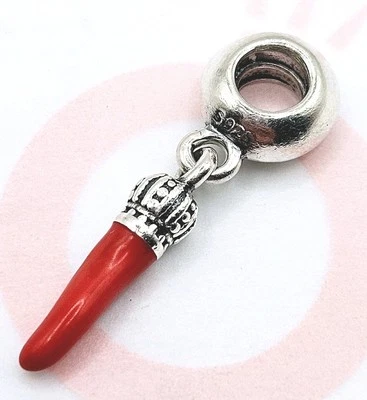 Pandora Charm mit Makel! "Red Corno-Glückshorn" 791361 Rote Emaille Silber  - Bild 1 von 3