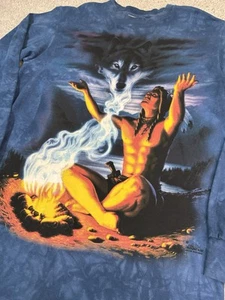 Vintage The Mountain Native American Indian Wolf Long Sleeve T-Shirt • Medium - Picture 1 of 7