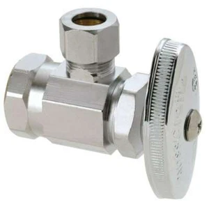 1 BrassCraft Multi Turn Angle Stop 1/2" FIP Inlet 3/8" OD Comp OR17X C  - Picture 1 of 4