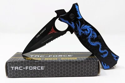 TAC Force TF-707BL Spring Assisted Folding Knife w/ Dragon Handle - Image 1 of 4
