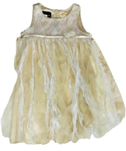 Girls 6 Biscotti Dress Sequined Lace Swing Fairy Costume Ballerina Ivory Beige - Picture 1 of 4