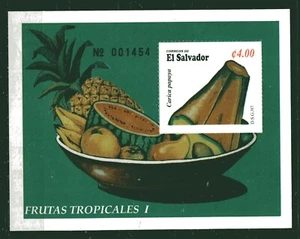 EL SALVADOR 1997, TROPICAL FRUITS, PAPAYA, Scott 1462 S/S, MNH - Picture 1 of 1