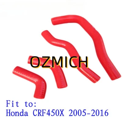 Manguera de silicona para radiador rojo Honda CRF450X CRF 450 X 2012 13 2015 2005-2009 Foto 1 de 4