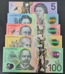 2016-2020 Australia 5 10 20 50 100 Dollars polymer UNC - Picture 1 of 1