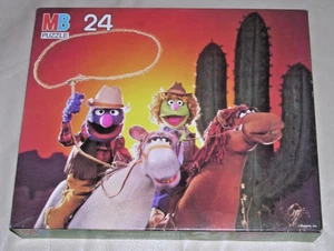 NEW 1987 HTF Sesame Street Muppets Cowboys Cactus Grover Horses 24 Piece Puzzle - Picture 1 of 7