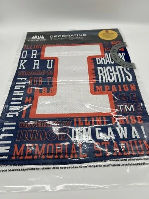 Флаг сада Illinois Fighting Illini с тиснением правила вентилятора 12,5 дюйма x 18 дюймов NCAA - Изображение 1 из 4