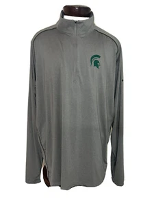 Columbia Michigan State Spartans 1/4 Zip Pullover Jacket Gray Green Men’s XXL - Picture 1 of 5