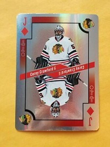 2017-18 OPC Playing Cards Foil Jack Diamonds Corey Crawford Chicago Blackhawks 