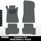 Produktbild - Für Mercedes C W203 2000-2007 - Fußmatten Nadelfilz 4tlg Grau Teppiche