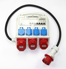 Stromverteiler FI-Schutzschalter Baustromverteiler 4x230V /3x 400V 1x32A/2x16A 