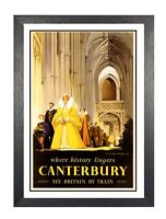 Canterbury 3 Historic City See Britain By Train Vintage Old Retro Poster