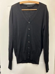 ALEXANDER MCQUEEN black wool v neck cardigan skull size L - Picture 1 of 7