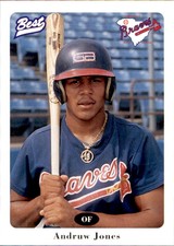 1996 Greenville Braves Best #17 Andruw Jones Curacao Netherlands Baseball Card