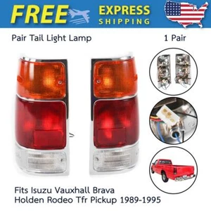 Tail Light Lamp Chrome +Bulb Pair Fits Isuzu TFR Brava Holden Pickup 1989-97 E05 - Imagen 1 de 6