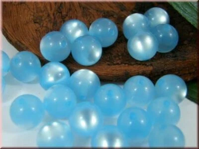  15 Stk. Polarisperlen rund 8mm glänzend hellblau A251-G - Bild 1 von 2