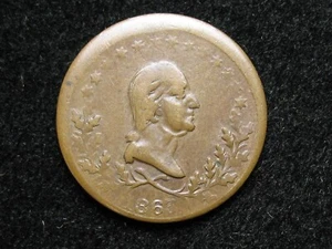 OLD AU CIVIL WAR TOKEN 1863 GEORGE WASHINGTON COIN (OFF STRIKE ERROR) LOT #14us - Picture 1 of 2