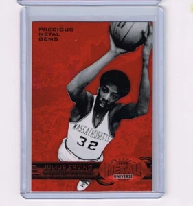 JULIUS ERVING 2011-12 FLEER RETRO GEMAS DE METALES PRECIOSOS ROJO # 95/150 MASA 76ERS - Imagen 1 de 2