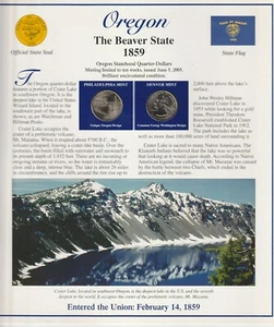 2005 Oregon State Quarters /Stamps Panel by Postal Commemorative Society - Picture 1 of 2