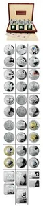 Poland Year Set 10 & 20 Zlotych 2009 18 Proof Silver Crowns Mint Box & COA - Picture 1 of 1