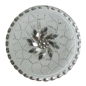 Button Antique - Glass - Lacy Glass - 28 MM - 19th C. / 20th Century Button - Picture 1 of 5