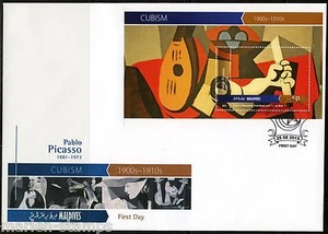 Maldivas 2015 Cubism Pablo Picasso Souvenir Hoja Primer Día Cubierta - Imagen 1 de 1