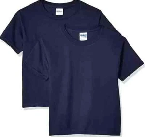 Gildan 2 Boys Youth Ultra Cotton Medium Shirt Navy Blue NWoT Great for DIY Craft - Picture 1 of 1