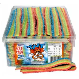 TNT Sour Straps 1.4kg Multicoloured 200 Halloween Party Favours Candy Buffet - Picture 1 of 4