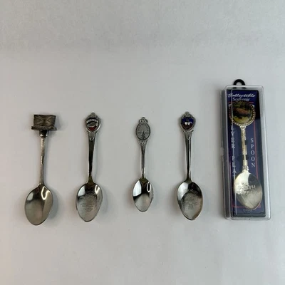 Cuchara de recuerdo vintage colección Virginia Dakota del Sur Escocia Boston lote de 5 Foto 1 de 4